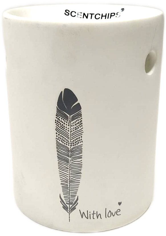Brucia essenza in ceramica con piuma "With Love" Scentchips bianco
