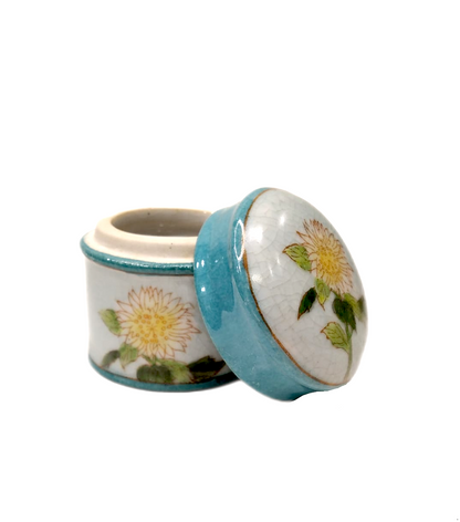 Scatolina tonda in ceramica decorata Hoff Design