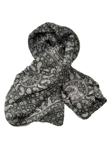 Sciarpa foulard in cotone e seta fantasia Cashmere Enrico Coveri grigio scuro