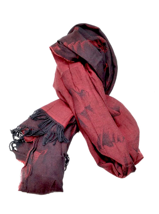 Sciarpa Foulard double face Bordeax/Nero