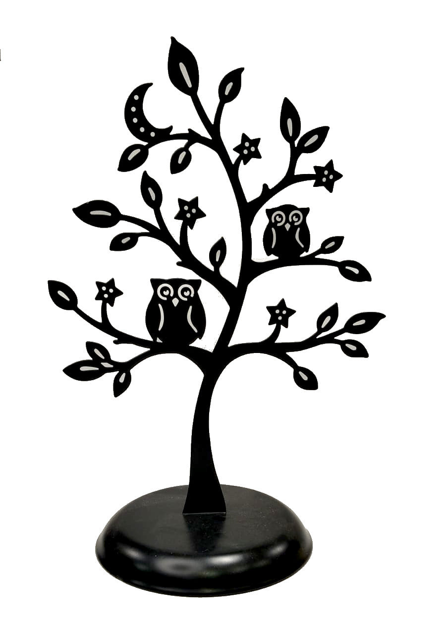 Portagioie in metallo "Albero con gufetti"