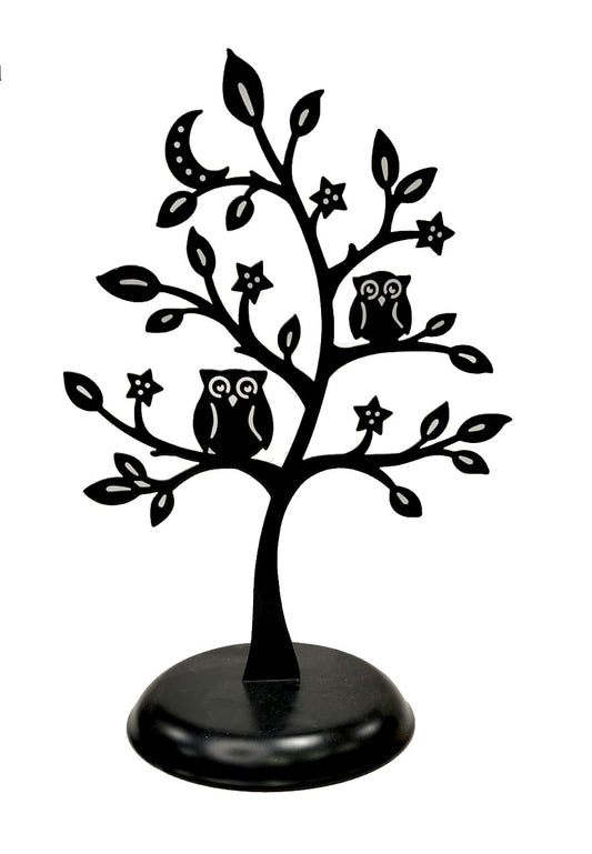 Portagioie in metallo "Albero con gufetti"