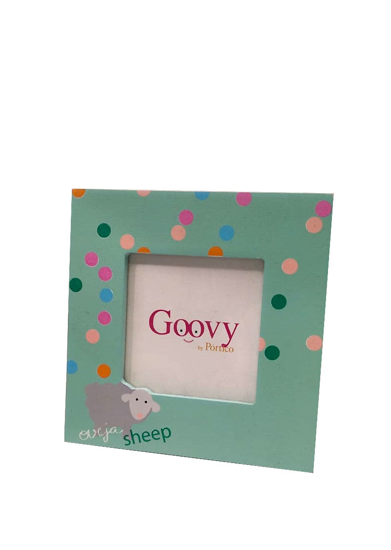 Portafoto in legno decorato Goovy by Portico  pois con pecorella