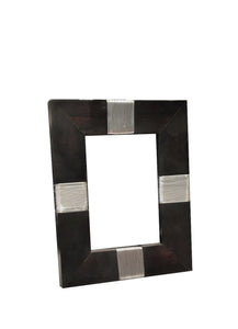 Portafoto in legno Wenge con elementi in metallo  15x10