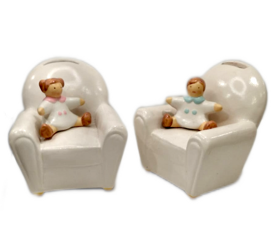 Salvadanaio in ceramica "Pierino & Pierina" LaGatta