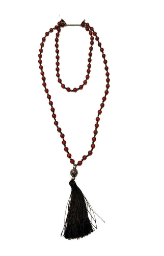Collana rosario in corniola con tassel