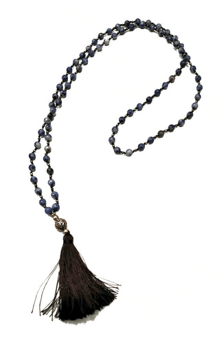 Collana rosario in sodalite con tassel