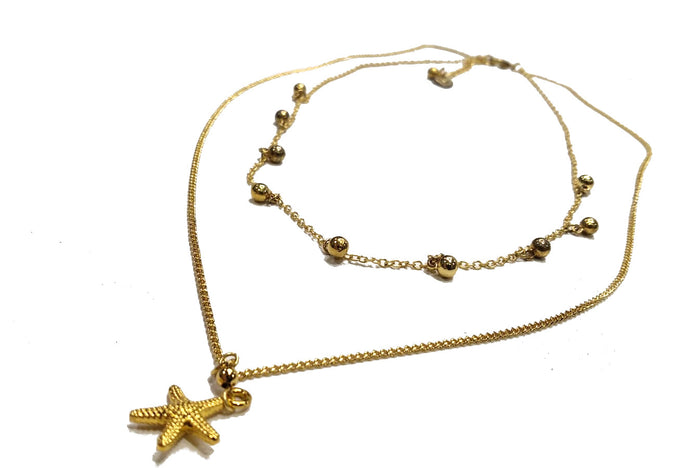 Collana multifilo con stella marina Vestopazzo placcato oro