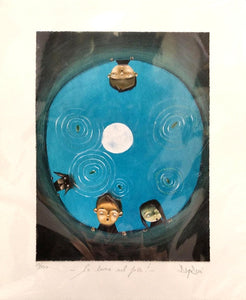 Grafica di Diego Santini: "La luna nel pozzo!"