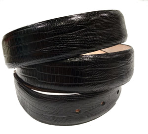 Cintura in pelle stampa rettile nera Delta Markiaro