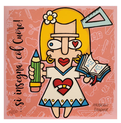 Grafica di Aleandro Roncarà: "Si insegna col Cuore"