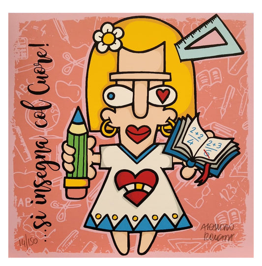 Grafica di Aleandro Roncarà: "Si insegna col Cuore"