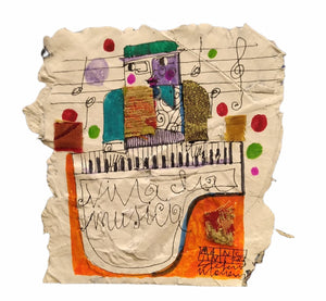 Grafica su carta di Gelso di Stefano Mancini: "Viva la musica"
