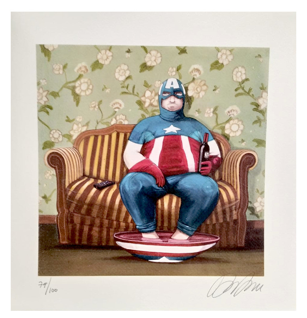 Grafica di Daniela Pareschi: "Capitan America, comfort zone"