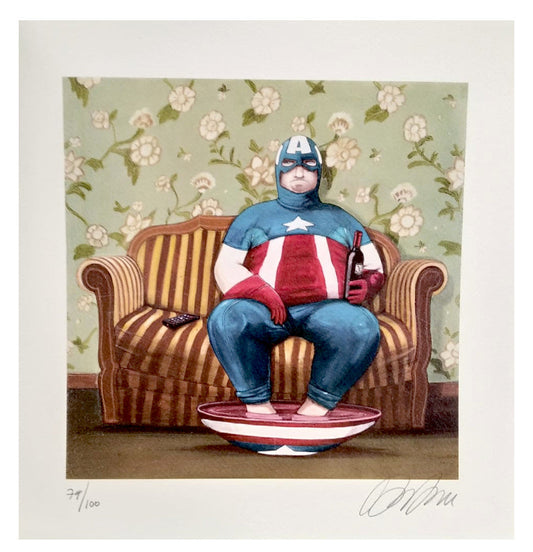 Grafica di Daniela Pareschi: "Capitan America, comfort zone"