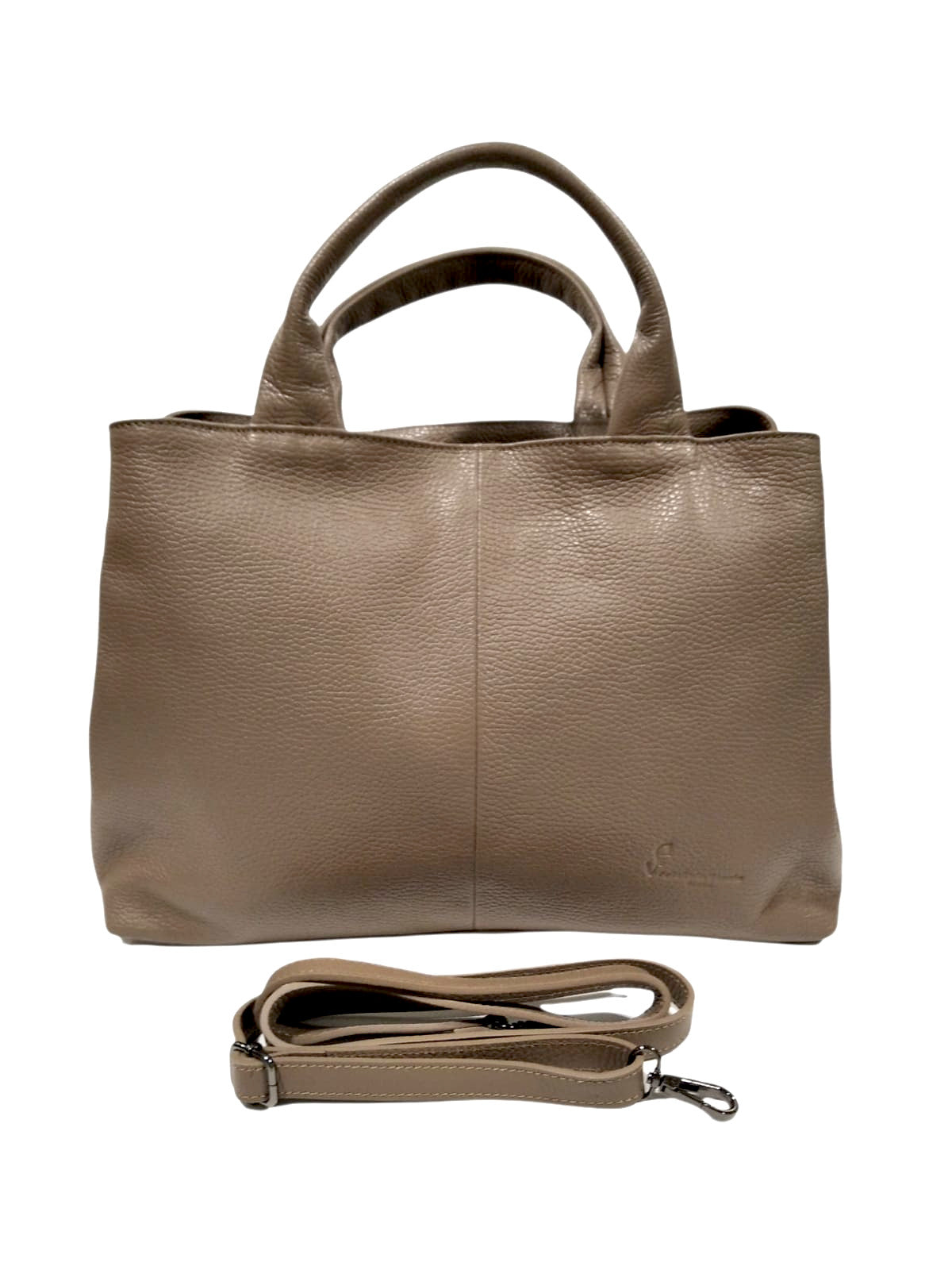Borsa a mano in vitello bottalato soft grain "Olivia Medium" Pelletteria Veneta 