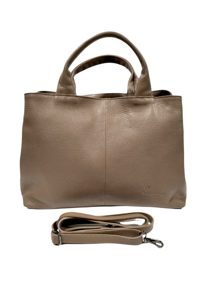 Borsa a mano in vitello bottalato soft grain "Olivia Medium" Pelletteria Veneta 