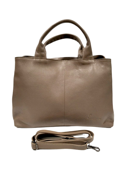 Borsa a mano in vitello bottalato soft grain "Olivia Medium" Pelletteria Veneta 