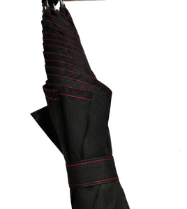 Ombrello lungo con impunture  a contrasto Portico nero