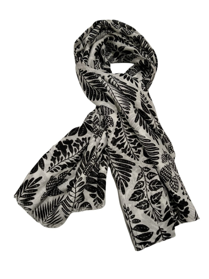 Sciarpa foulard in viscosa con fantasia foglie Indira Vestopazzo