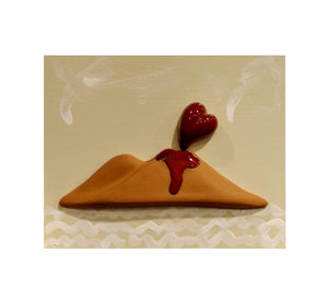 Mini Pannello "Vesuvio terracotta con cuore" Pupazzaria