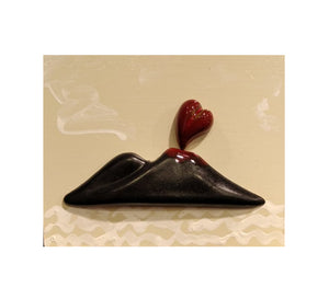 Mini Pannello "Vesuvio nero con cuore" Pupazzaria
