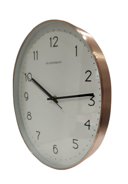 Orologio da parete ovale con cornice ramata
