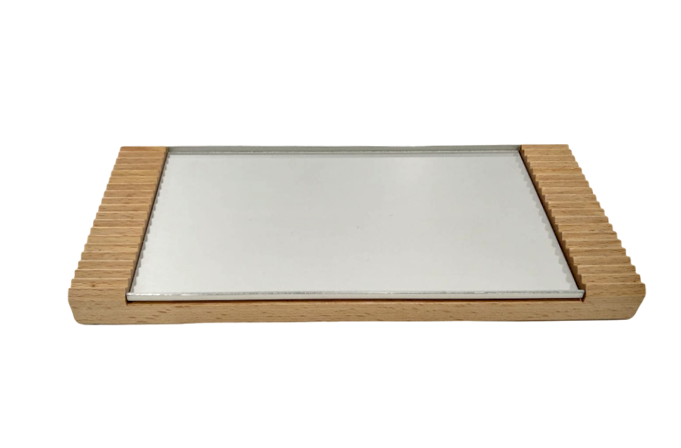 Vaschetta portacorrispondenza / portapenne in alluminio e legno Emform