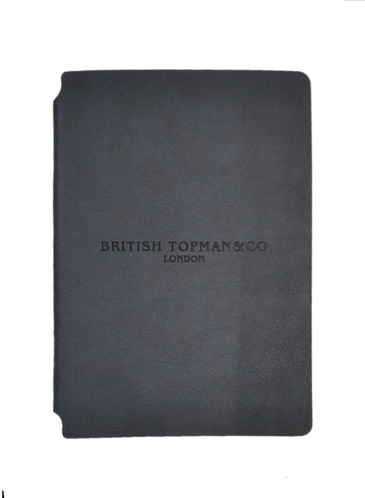 Quaderno a quadretti in similpelle flessibile blu "English Topman & Co"