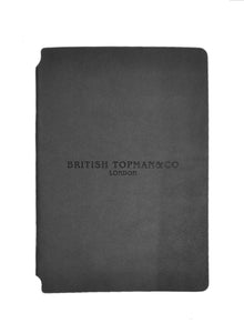 Quaderno a righe in similpelle flessibile nera "English Topman & Co" grande