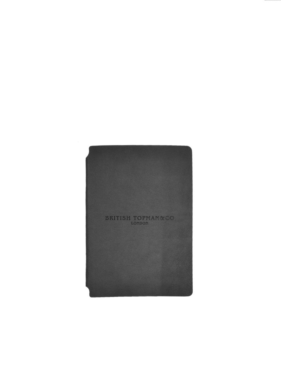Quaderno a righr in similpelle flessibile nera "English Topman & Co" piccolo