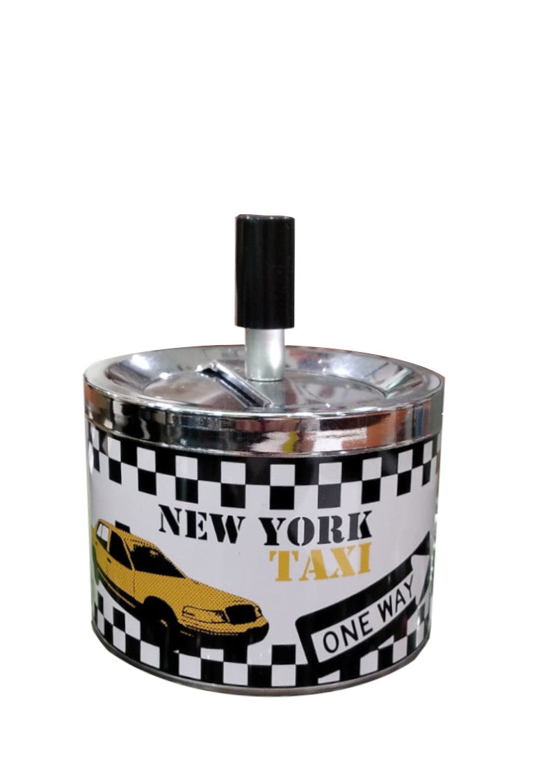 Posacenere rotante a pressione in metallo "Taxi"