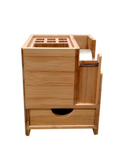Organizer da scrivania in legno con portascotch e cassettino"Wooden Stationery "