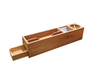 Organizer da scrivania in legno con cassettino"Wooden Stationery "