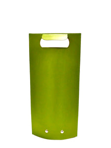 Sacca porta bottiglie in cuoio "Naturalmente"  verde