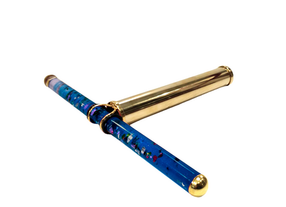 Caleidoscopio in ottone con bacchetta con porporina "Magic Tube"