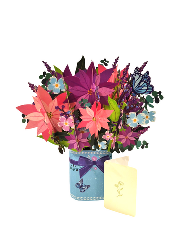 Cartoncino d'auguri floreale 3d 