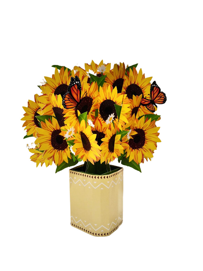 Cartoncino d'auguri floreale 3d "Girasoli" Florever Origamo