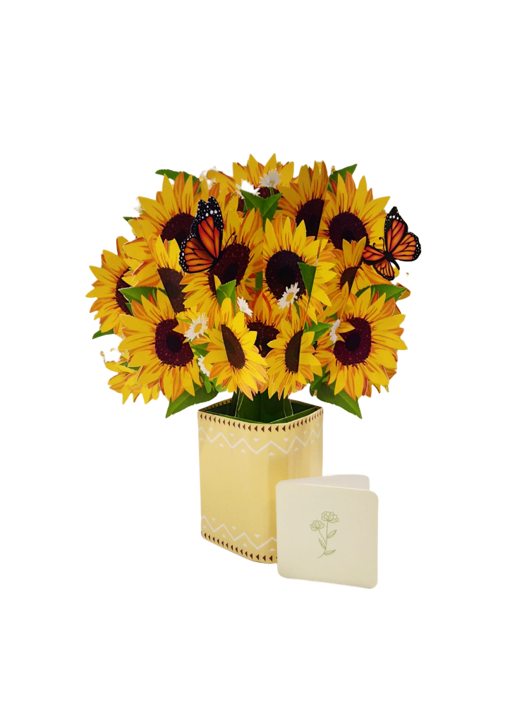 Cartoncino d'auguri floreale 3d "Girasoli" Florever Origamo