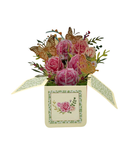 Cartoncino d'auguri floreale 3d 