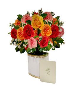 Cartoncino d'auguri floreale 3d "Rose Mix" Florever Origamo