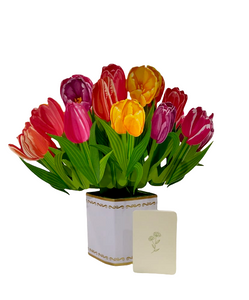 Cartoncino d'auguri floreale 3d "Tulipani" Florever Origamo