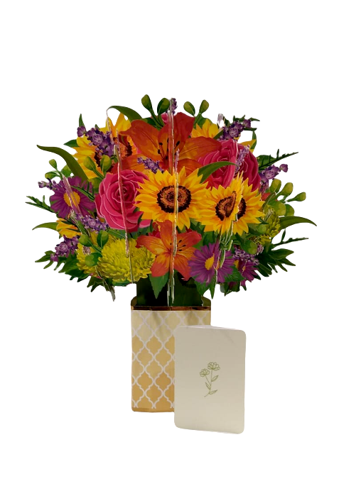 Cartoncino d'auguri floreale 3d "Fantasia" Florever Origamo
