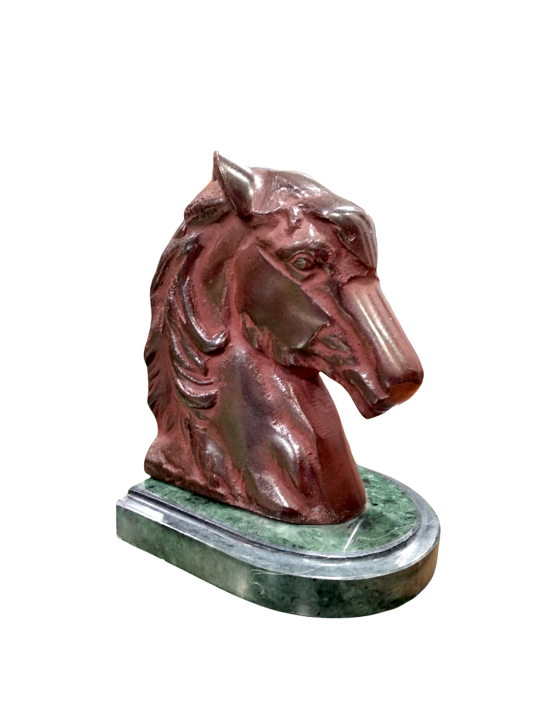 Scultura fermalibri in metallo effetto marmo "Cavallo"