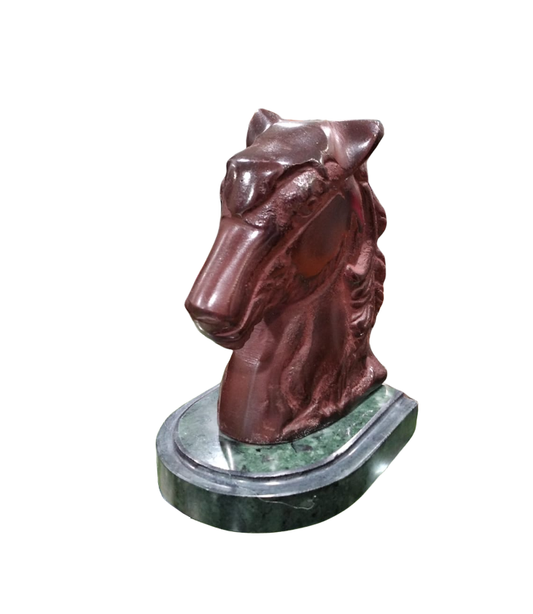 Scultura fermalibri in metallo effetto marmo "Cavallo"