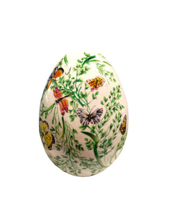 Uovo in ceramica con decoro "Aria di Primavera" Royal Family Sheffield grande