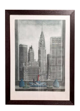 Carica l&#39;immagine nel visualizzatore di Gallery, Acquaforte acquatinta incorniciata di Tonino Caputo &quot;Chrysler Buildings&quot;
