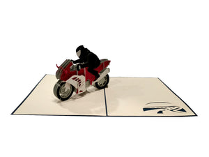Cartoncino d'auguri tridimensionale Origamo": "Moto Sportiva"