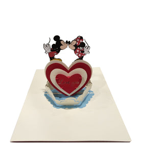 Cartoncino d'auguri tridimensionale Origamo": "Il Bacio di Minnie e Topolino"