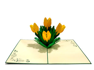 Cartoncino d'auguri tridimensionale Origamo": "Vaso Tulipani"